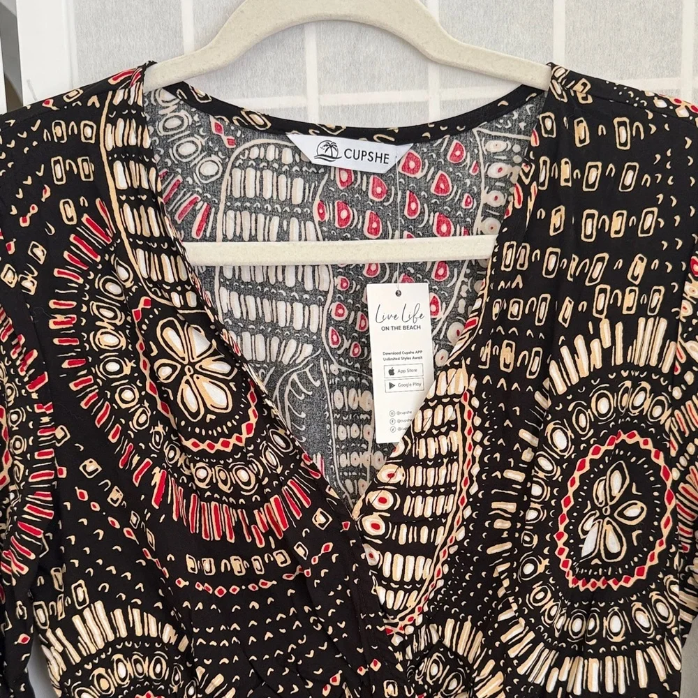 NWT Cupshe Tessa Abstract Mini Dress Boho Pattern - Picture 4 of 6